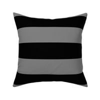 Three Inch Medium Gray and Black Horizontal Stripes