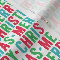 merry christmas green + red + teal UPPERcase