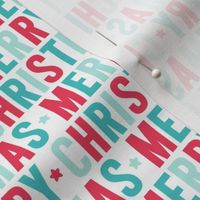 merry christmas red + teal UPPERcase