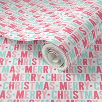 merry christmas pink + teal UPPERcase