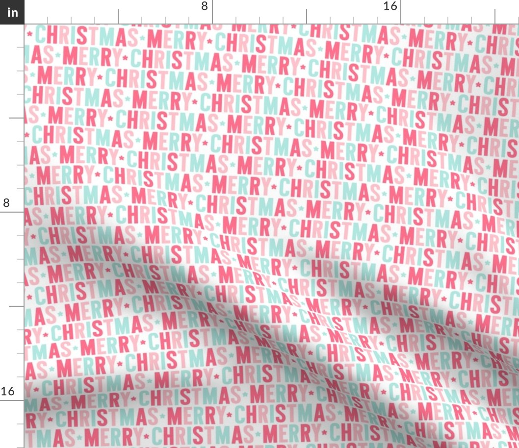 merry christmas pink + teal UPPERcase