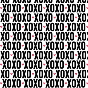 xoxo black and white + red hearts UPPERcase