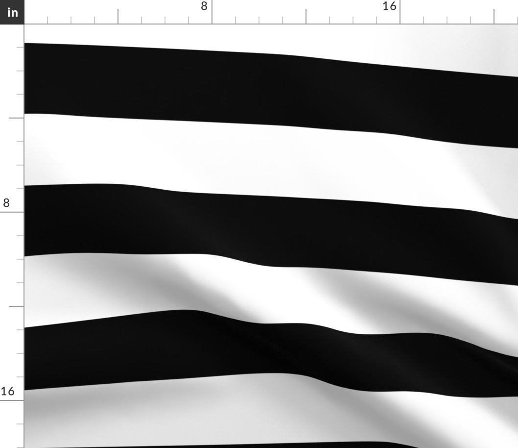 Three Inch Black and White Horizontal Stripes