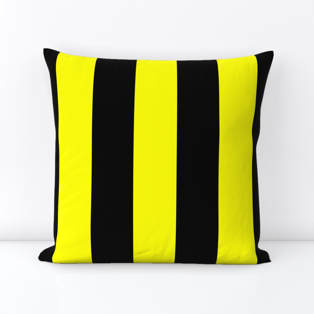 Three Inch Yellow and Black Vertical Stripes