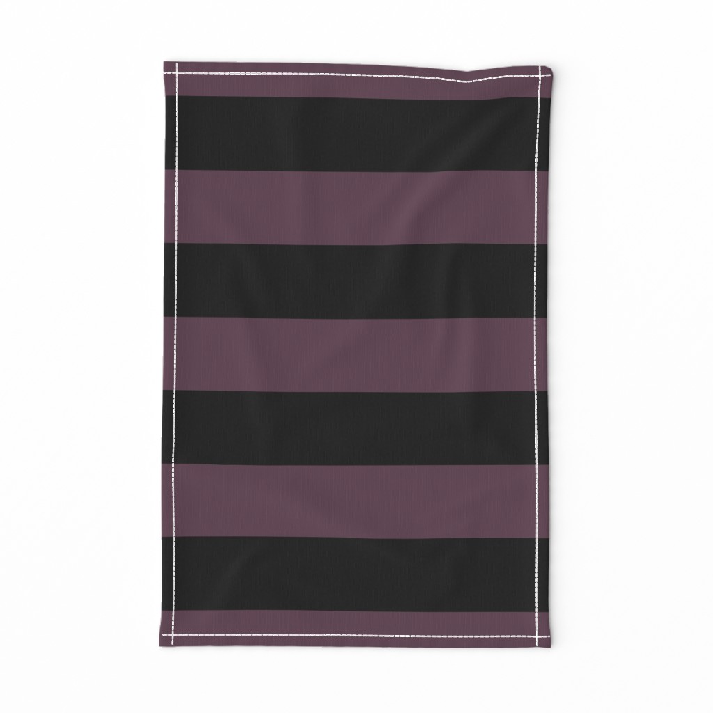 Three Inch Eggplant Purple and Black Horizontal Stripes