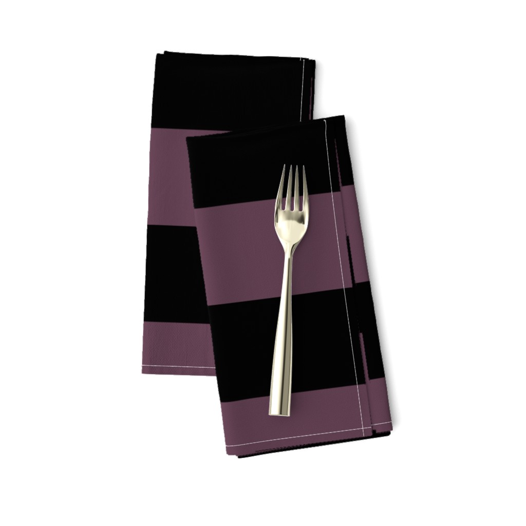 Three Inch Eggplant Purple and Black Horizontal Stripes