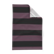 Three Inch Eggplant Purple and Black Horizontal Stripes