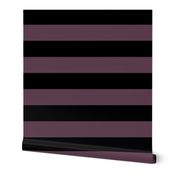 Three Inch Eggplant Purple and Black Horizontal Stripes