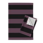 Three Inch Eggplant Purple and Black Horizontal Stripes