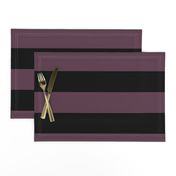 Three Inch Eggplant Purple and Black Horizontal Stripes