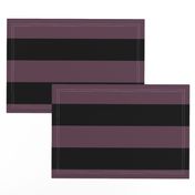 Three Inch Eggplant Purple and Black Horizontal Stripes