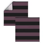 Three Inch Eggplant Purple and Black Horizontal Stripes