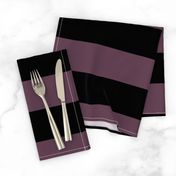 Three Inch Eggplant Purple and Black Horizontal Stripes