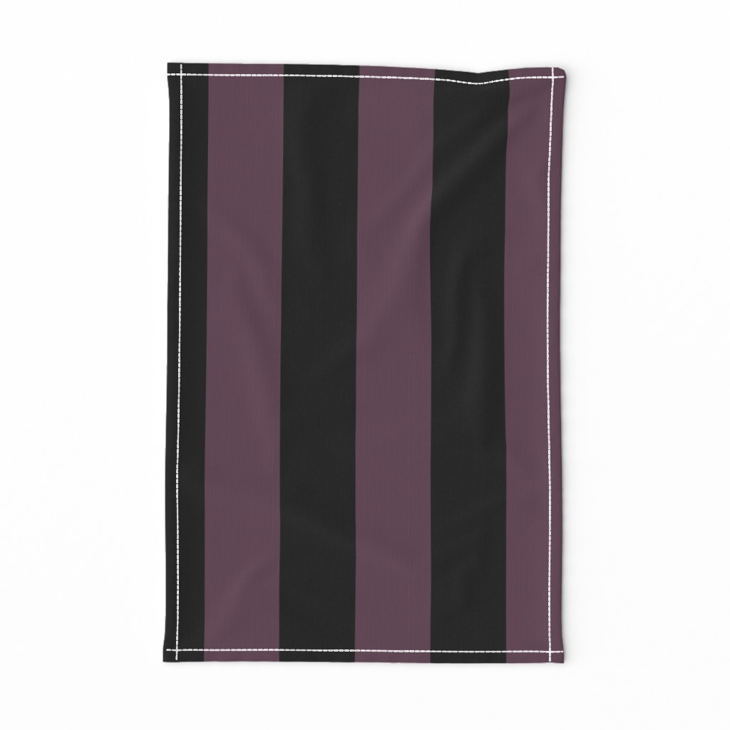 Three Inch Eggplant Purple and Black Vertical Stripes