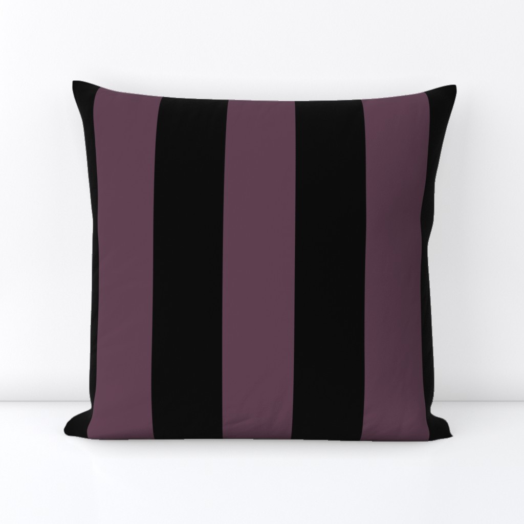 Three Inch Eggplant Purple and Black Vertical Stripes