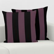 Three Inch Eggplant Purple and Black Vertical Stripes