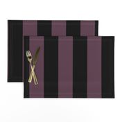 Three Inch Eggplant Purple and Black Vertical Stripes