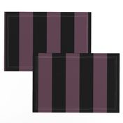 Three Inch Eggplant Purple and Black Vertical Stripes