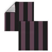 Three Inch Eggplant Purple and Black Vertical Stripes