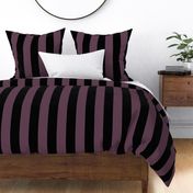 Three Inch Eggplant Purple and Black Vertical Stripes