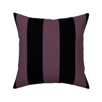 Three Inch Eggplant Purple and Black Vertical Stripes