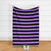 Three Inch Lavender Purple and Black Horizontal Stripes