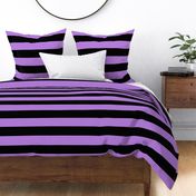 Three Inch Lavender Purple and Black Horizontal Stripes