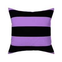 Three Inch Lavender Purple and Black Horizontal Stripes