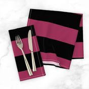 Three Inch Sangria Pink and Black Horizontal Stripes