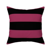 Three Inch Sangria Pink and Black Horizontal Stripes