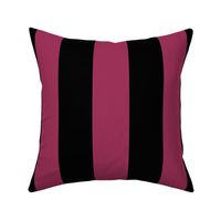 Three Inch Sangria Pink and Black Vertical Stripes