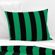 Three Inch Shamrock Green and Black Vertical Stripes
