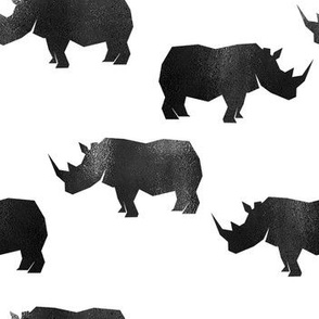 Rhinocerus, Black on white rhino wild animal