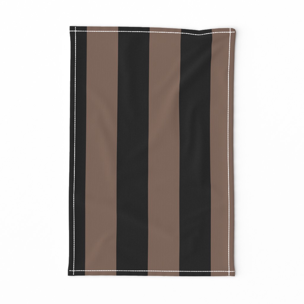 Three Inch Taupe Brown and Black Vertical Stripes