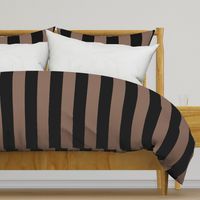 Three Inch Taupe Brown and Black Vertical Stripes