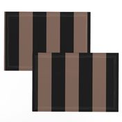 Three Inch Taupe Brown and Black Vertical Stripes