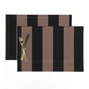 Three Inch Taupe Brown and Black Vertical Stripes