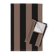 Three Inch Taupe Brown and Black Vertical Stripes
