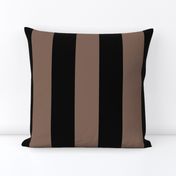 Three Inch Taupe Brown and Black Vertical Stripes