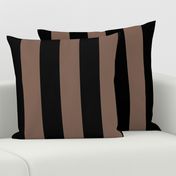 Three Inch Taupe Brown and Black Vertical Stripes