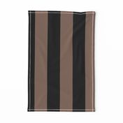 Three Inch Taupe Brown and Black Vertical Stripes