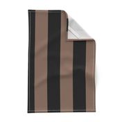 Three Inch Taupe Brown and Black Vertical Stripes