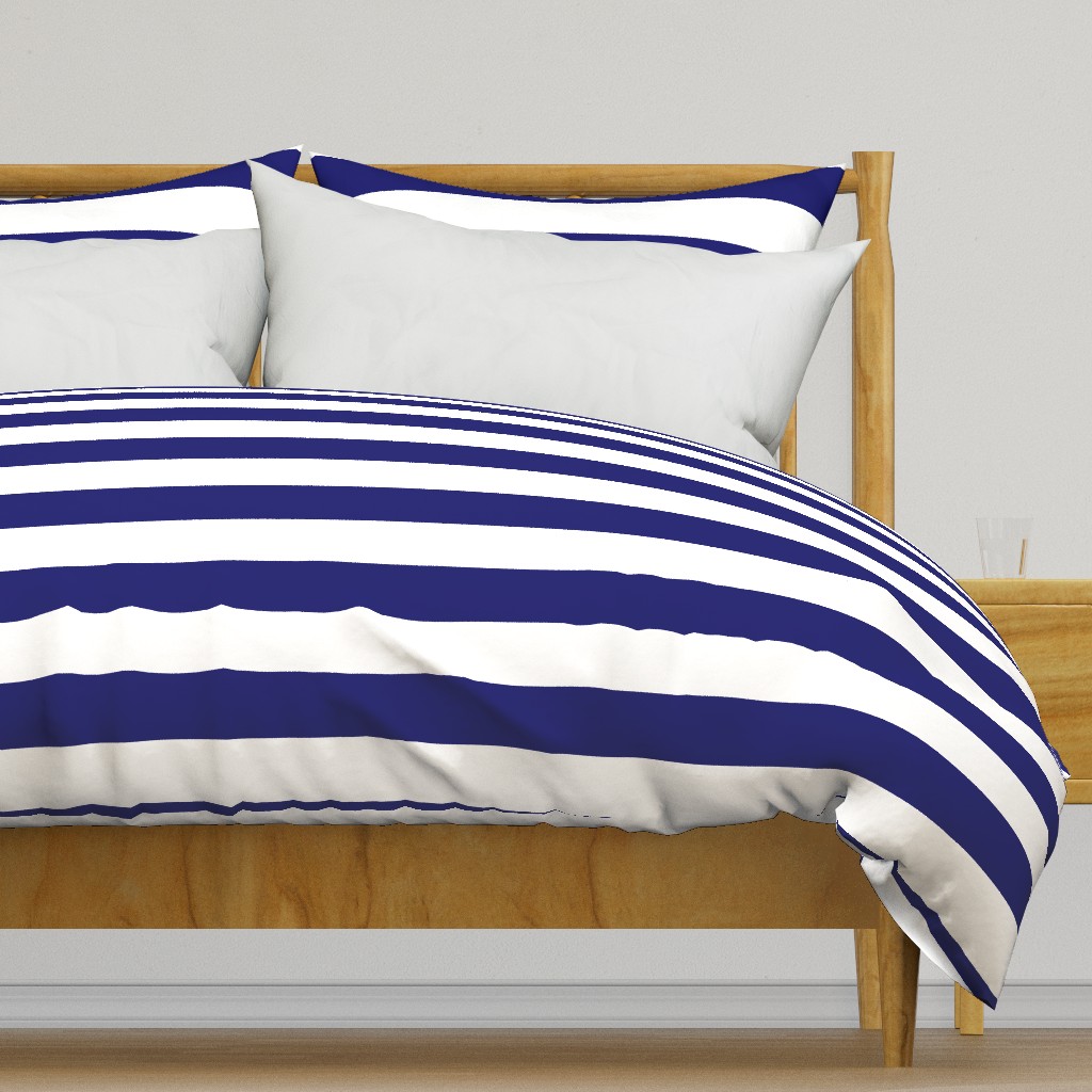 Three Inch Midnight Blue and White Horizontal Stripes