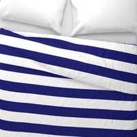 Three Inch Midnight Blue and White Horizontal Stripes