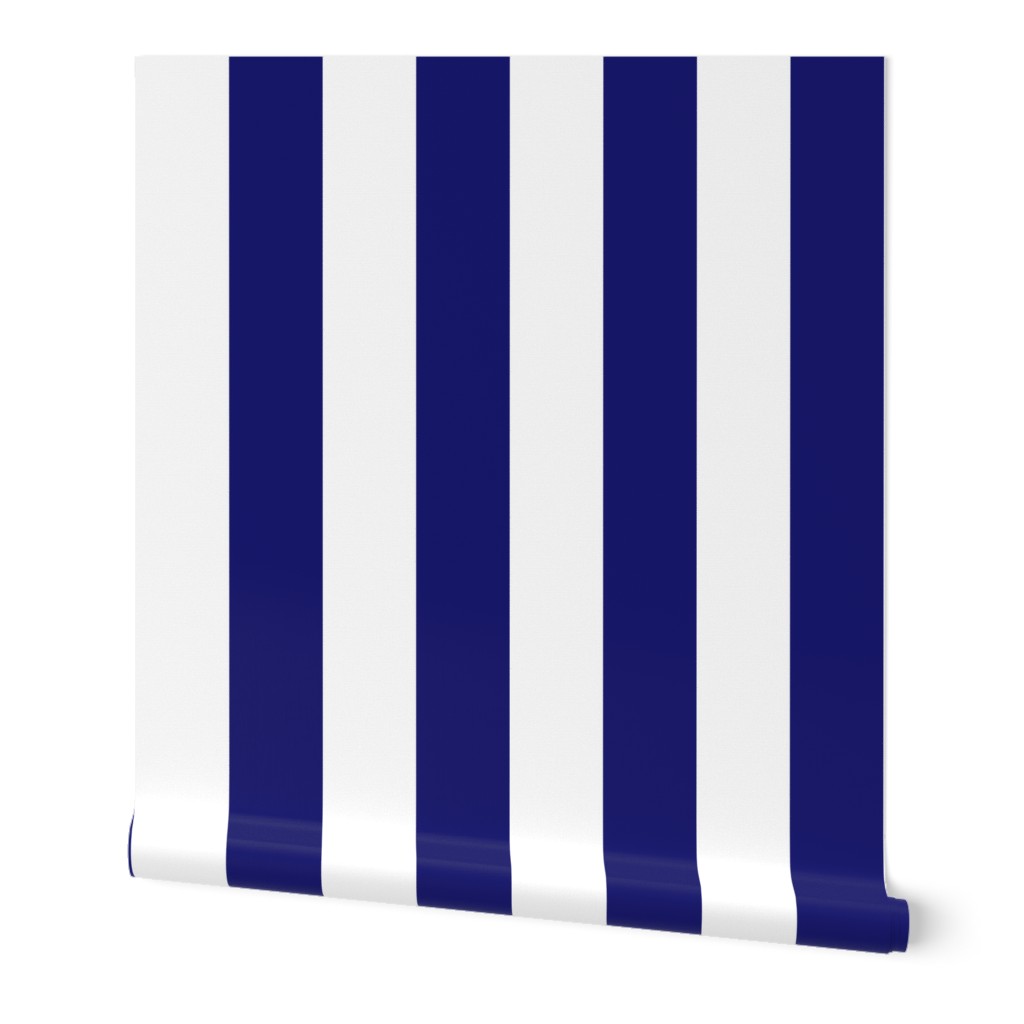 Three Inch Midnight Blue and White Vertical Stripes