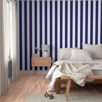 Three Inch Midnight Blue and White Vertical Stripes