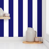 Three Inch Midnight Blue and White Vertical Stripes