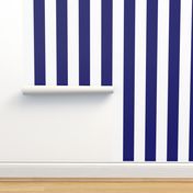 Three Inch Midnight Blue and White Vertical Stripes