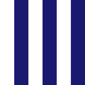 Three Inch Midnight Blue and White Vertical Stripes