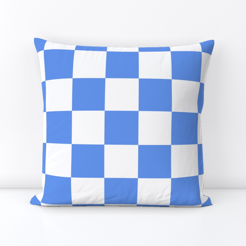 Three Inch Cornflower Blue and White Checkerboard Squares